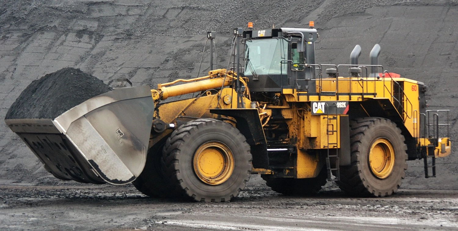 A bulldozer in a quarry